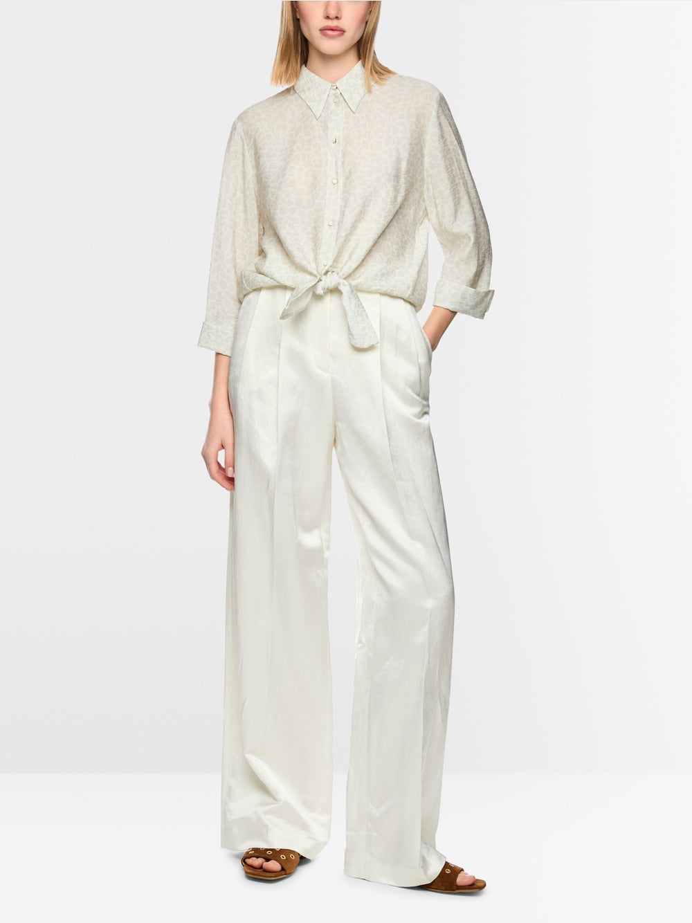 Marc Cain Collections Blouse with Knot Detail Bright Ecru AC51.43W58