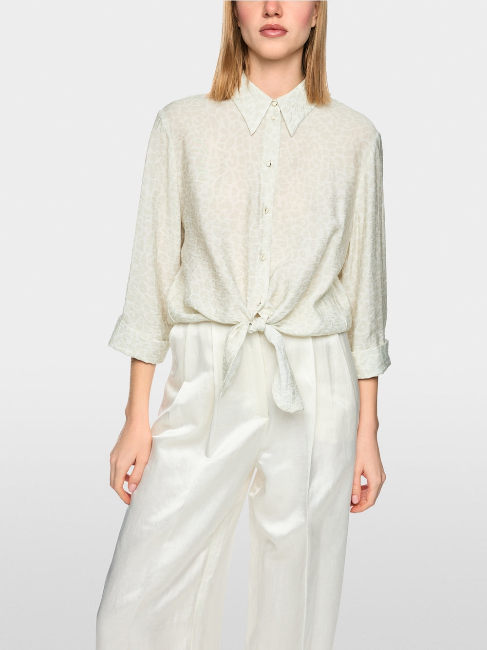 Marc Cain Collections Blouse with Knot Detail Bright Ecru AC51.43W58