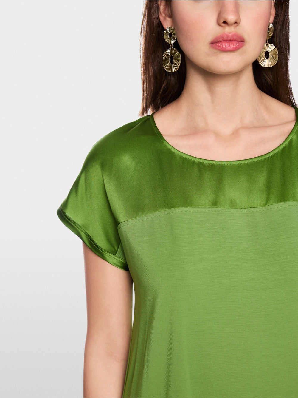 Marc Cain Collections Silk Jersey Top Garden Green AC48.44J59