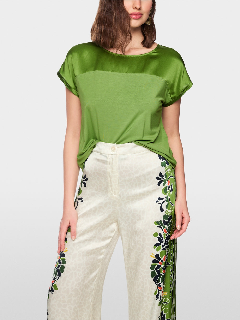 Marc Cain Collections Silk Jersey Top Garden Green AC48.44J59