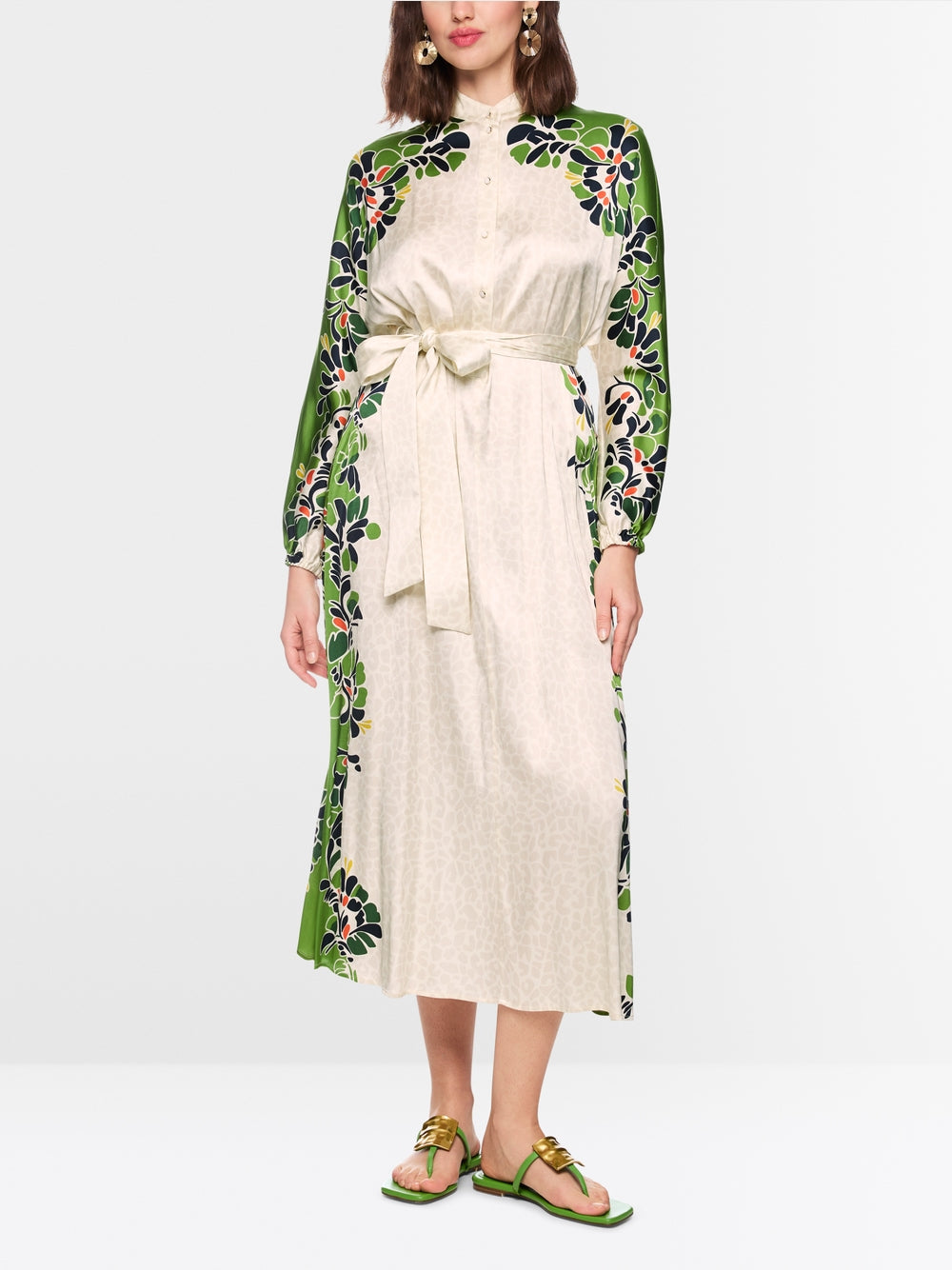 Marc Cain Collections Maxi Dress with Stylized Flowers AC21.46W42