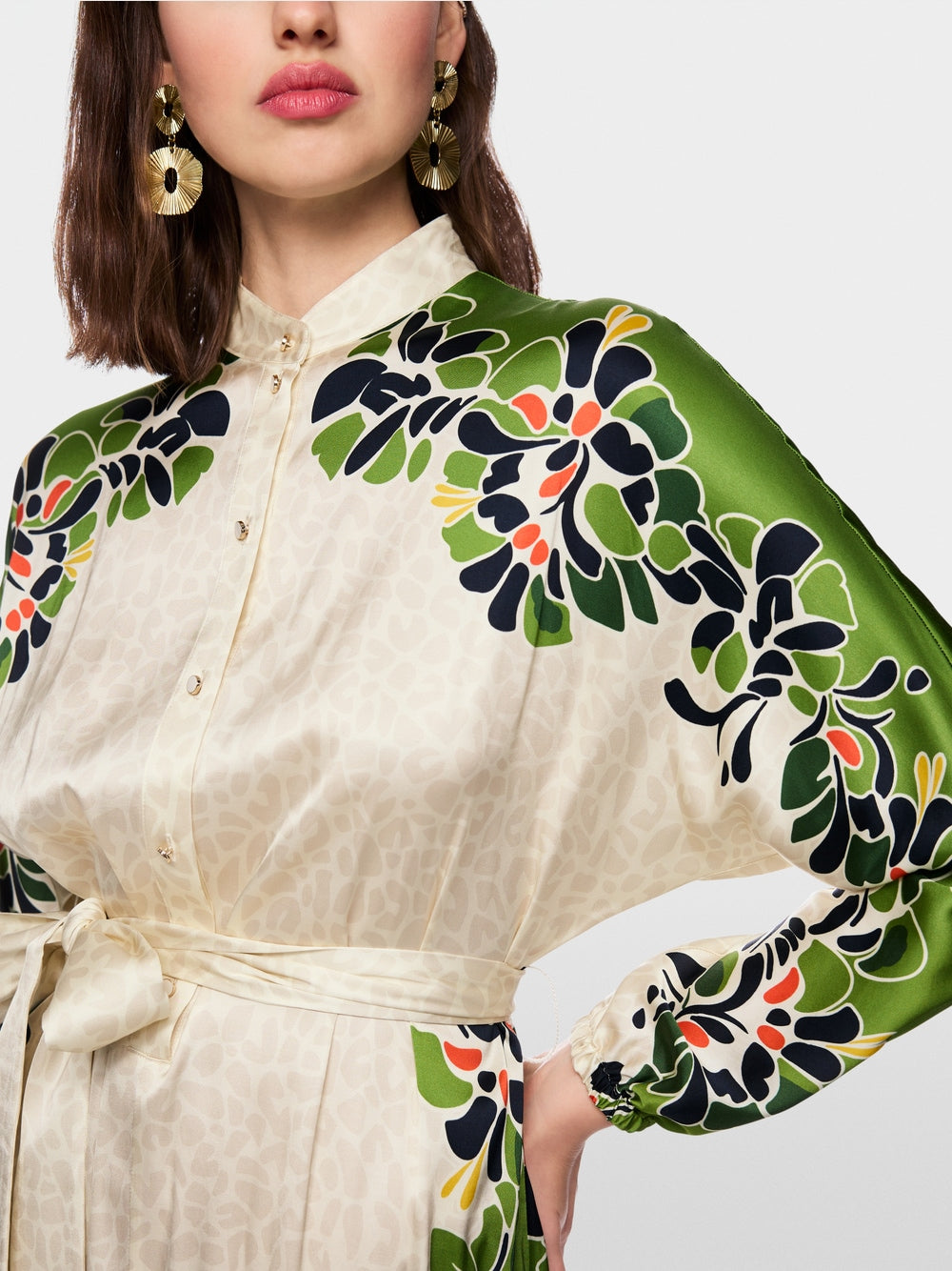 Marc Cain Collections Maxi Dress with Stylized Flowers AC21.46W42