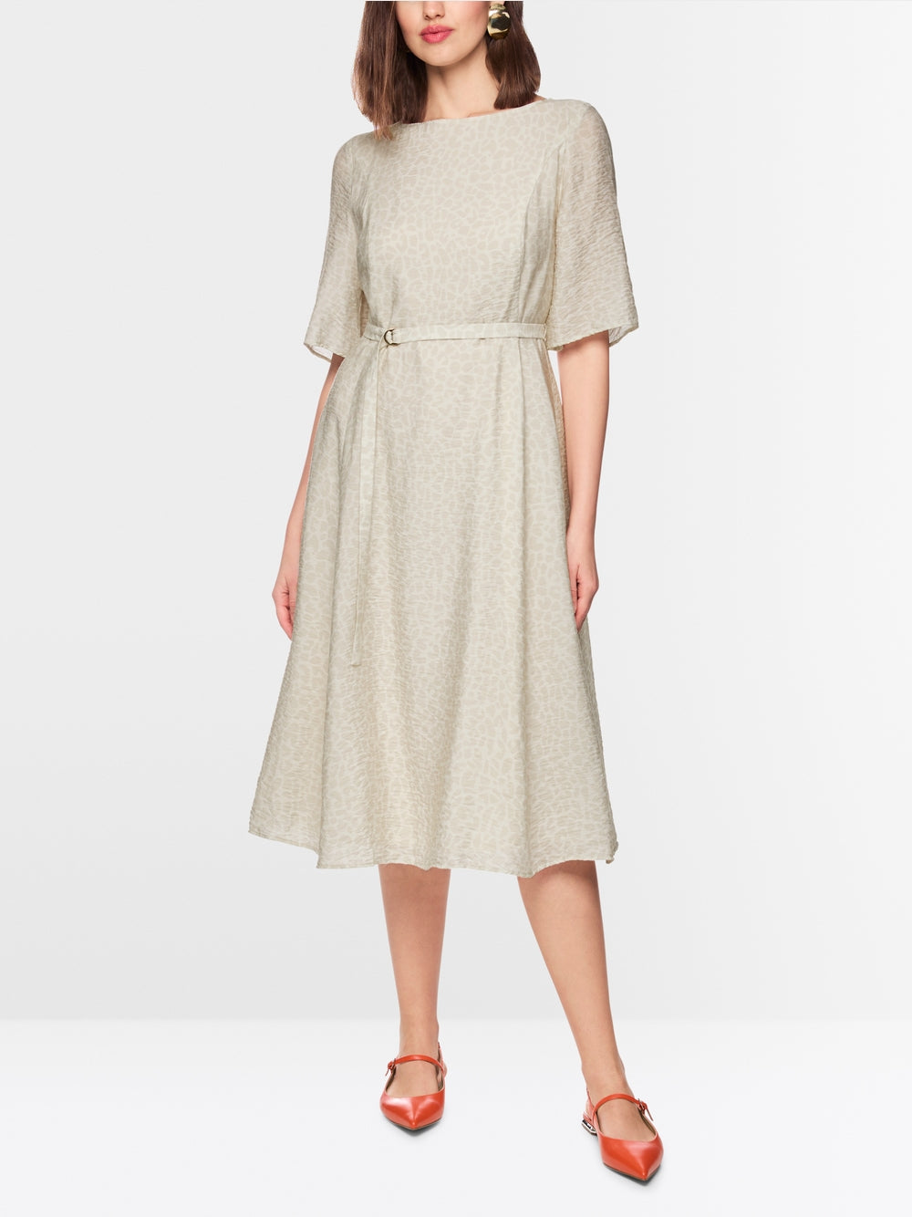 Marc Cain Collections Flowing Dress with Leopard Print AC21.32W58