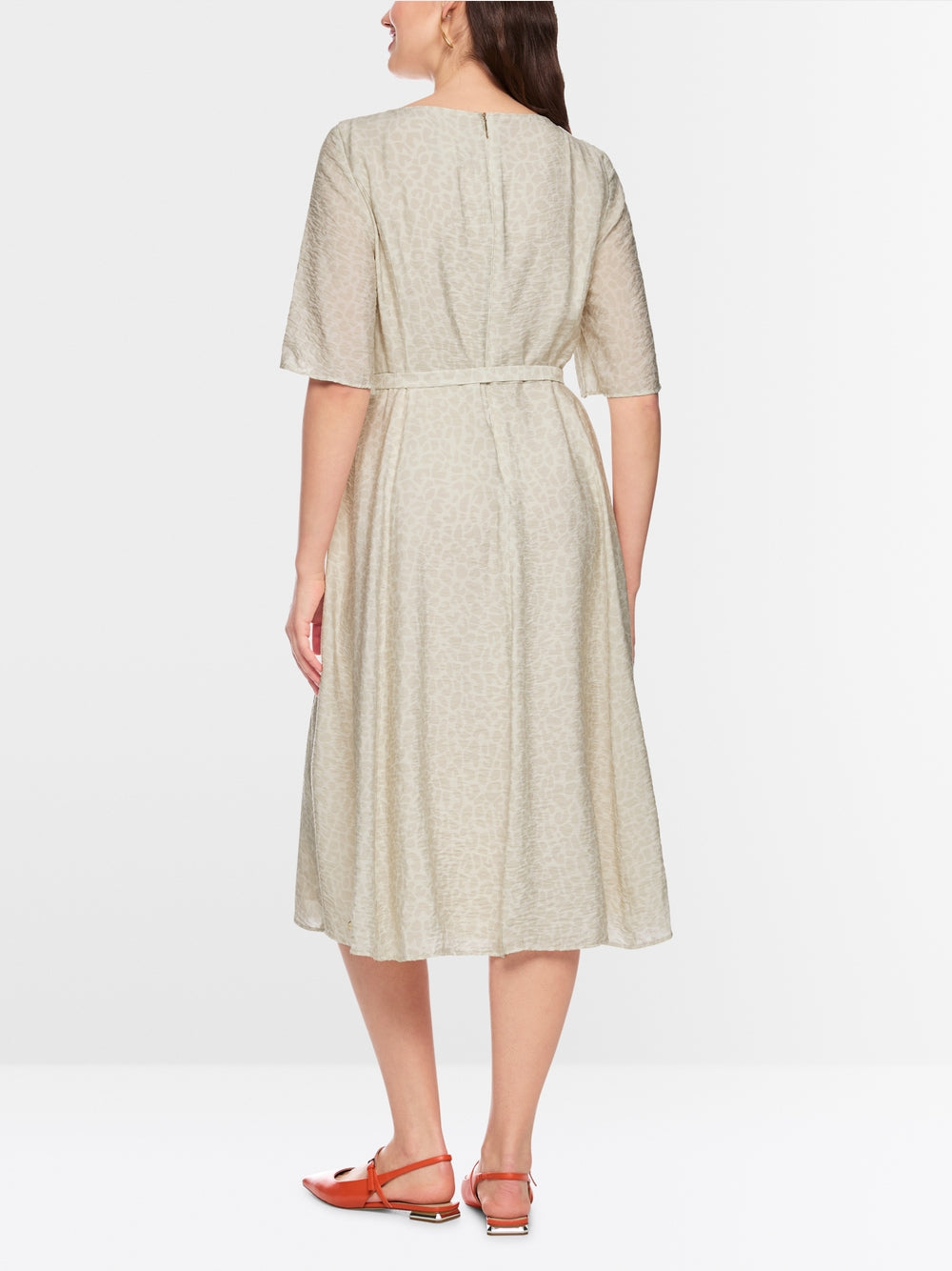 Marc Cain Collections Flowing Dress with Leopard Print AC21.32W58