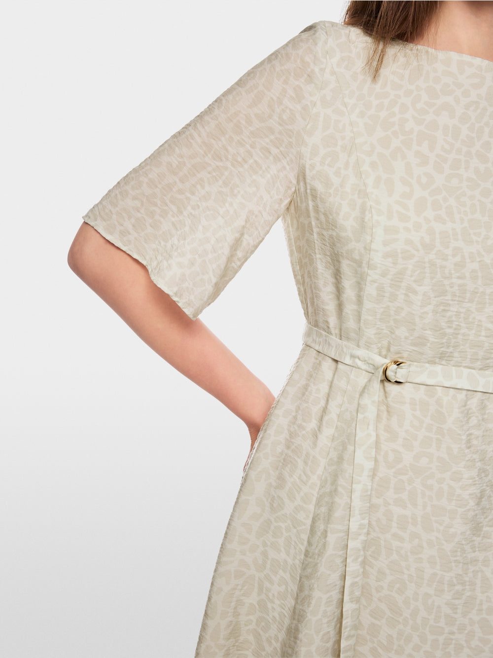 Marc Cain Collections Flowing Dress with Leopard Print AC21.32W58