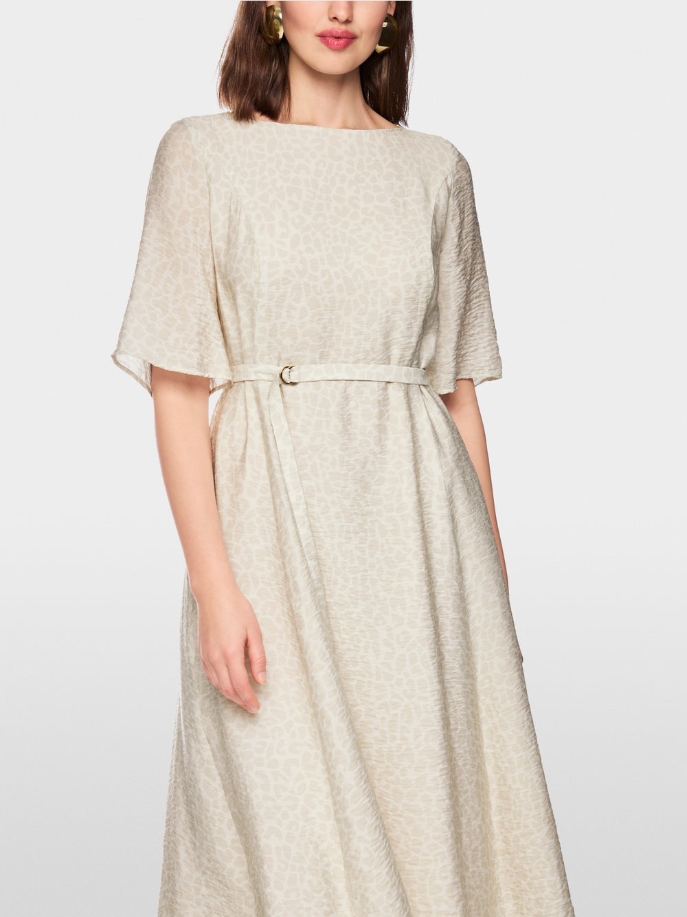 Marc Cain Collections Flowing Dress with Leopard Print AC21.32W58