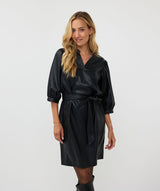 Esqualo Vegan Leather Dress Black