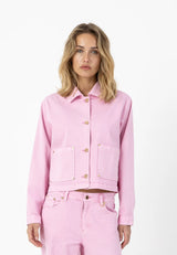 Coster Copenhagen Stretch Denim Jacket Bonbon Pink