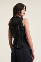 BITTE KAI RAND Waistcoat Airy Linen Black 15187