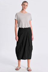 TRANSIT Stretch Poplin Bombeè Skirt Black