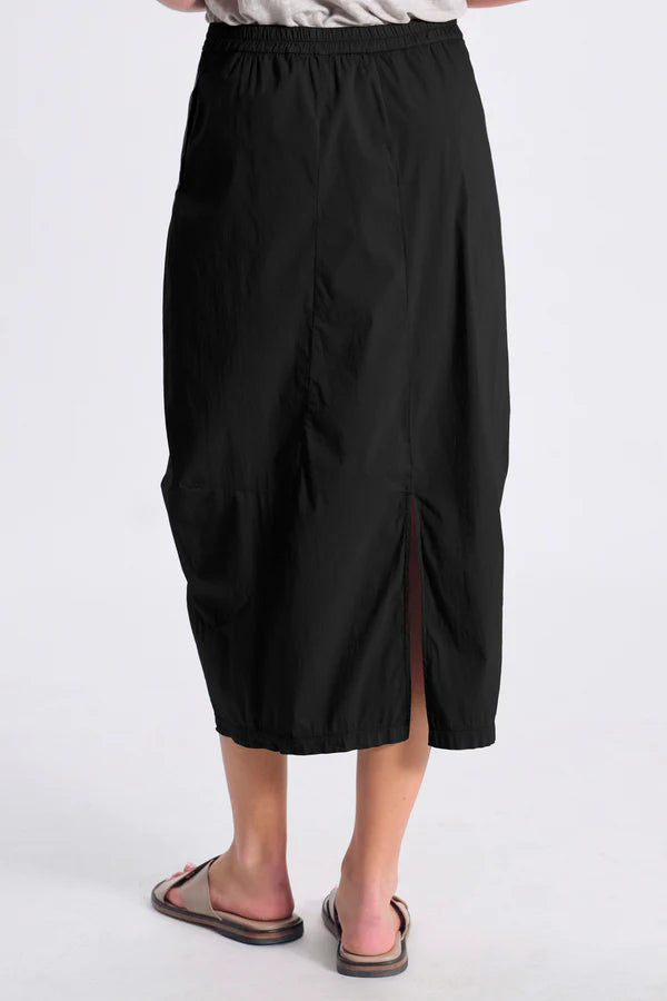 TRANSIT Stretch Poplin Bombeè Skirt Black