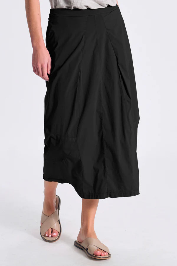 TRANSIT Stretch Poplin Bombeè Skirt Black