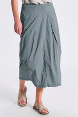 TRANSIT Stretch Poplin Bombeè Skirt Green