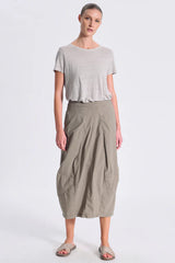 TRANSIT Stretch Poplin Bombeè Skirt Grey