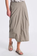 TRANSIT Stretch Poplin Bombeè Skirt Grey