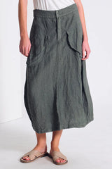 TRANSIT Bombeè Shape Linen Skirt Grey