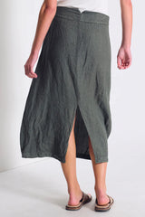 TRANSIT Bombeè Shape Linen Skirt Grey