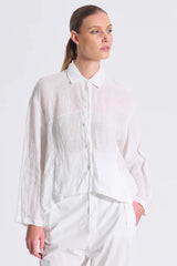 TRANSIT Easy Linen Shirt White