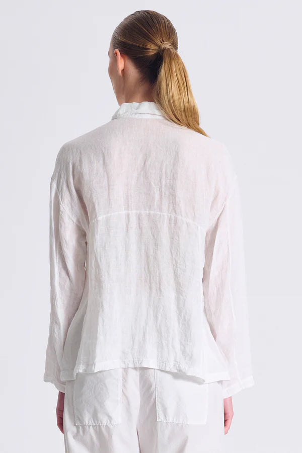 TRANSIT Easy Linen Shirt White