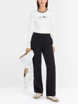 Marc Cain Sports Long Sleeve in Cotton Rib Off White