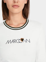 Marc Cain Sports Long Sleeve in Cotton Rib Off White