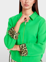 Marc Cain Sports Sweat Jacket in Jersey with Zip Dark Apple Green