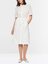 Marc Cain Calf Length Dress with Drawstring White AA21.06W04