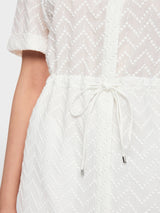 Marc Cain Calf Length Dress with Drawstring White AA21.06W04