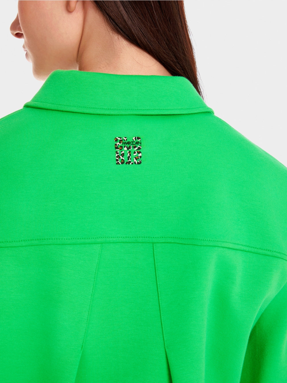 Marc Cain Sports Sweat Jacket in Jersey with Zip Dark Apple Green