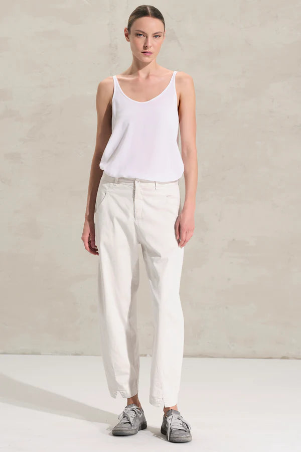 TRANSIT Comfort Fit Stretch Cotton & Tencel Pants Chalk CFDTRC0245