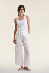 BITTE KAI RAND Airy Linen Elastic Pants White