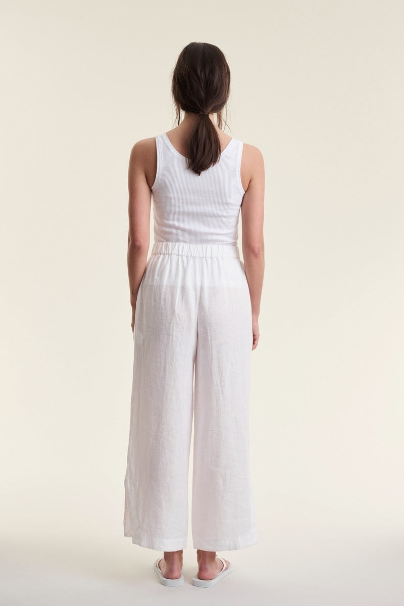 BITTE KAI RAND Airy Linen Elastic Pants White