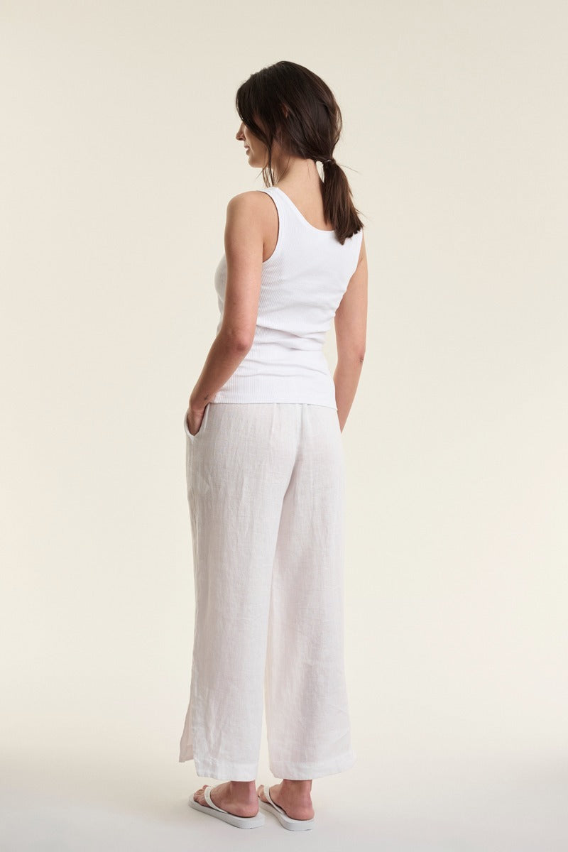 BITTE KAI RAND Airy Linen Elastic Pants White