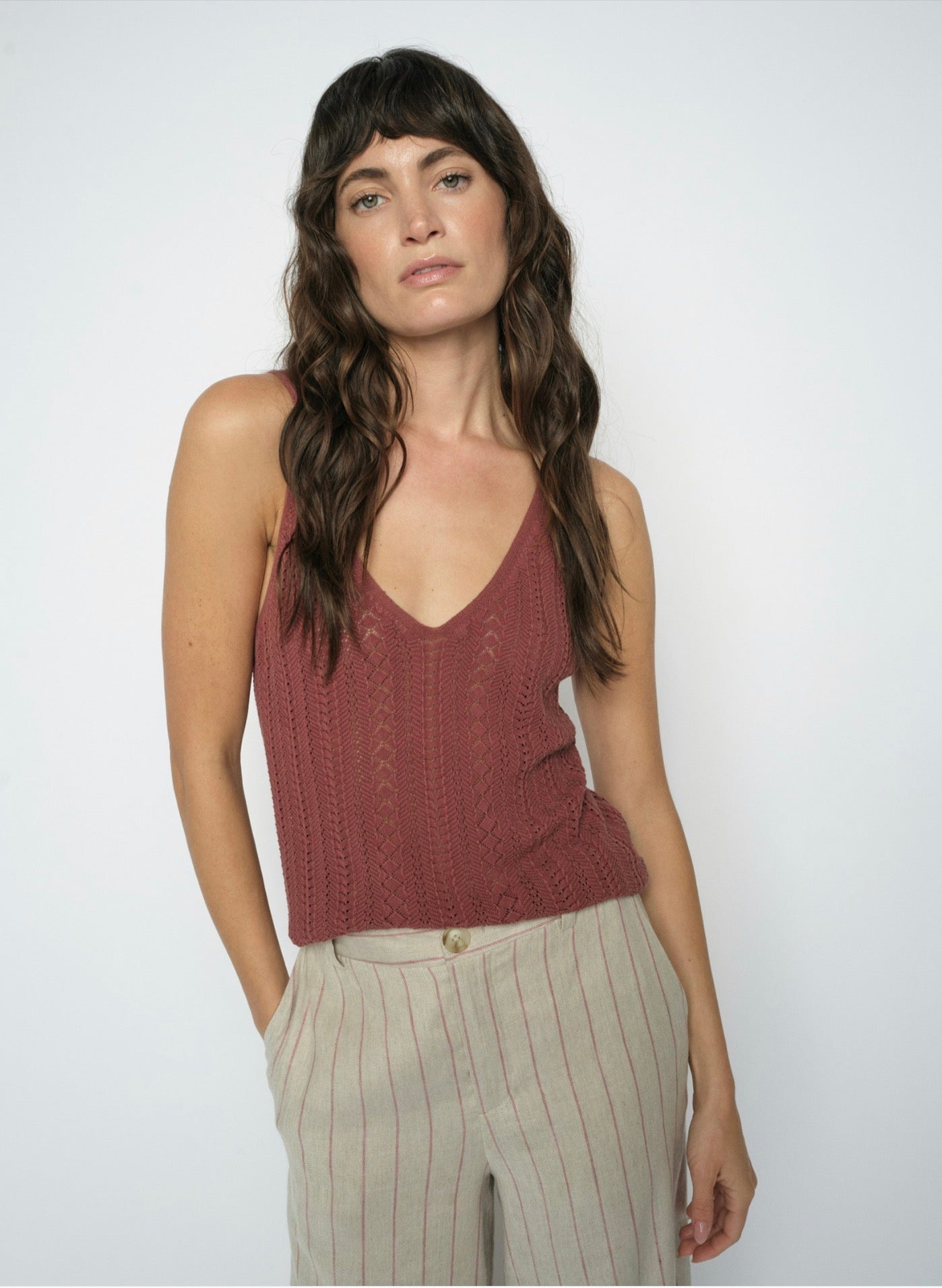 Mos Mosh Cressida Wash Knit Top Cowhide