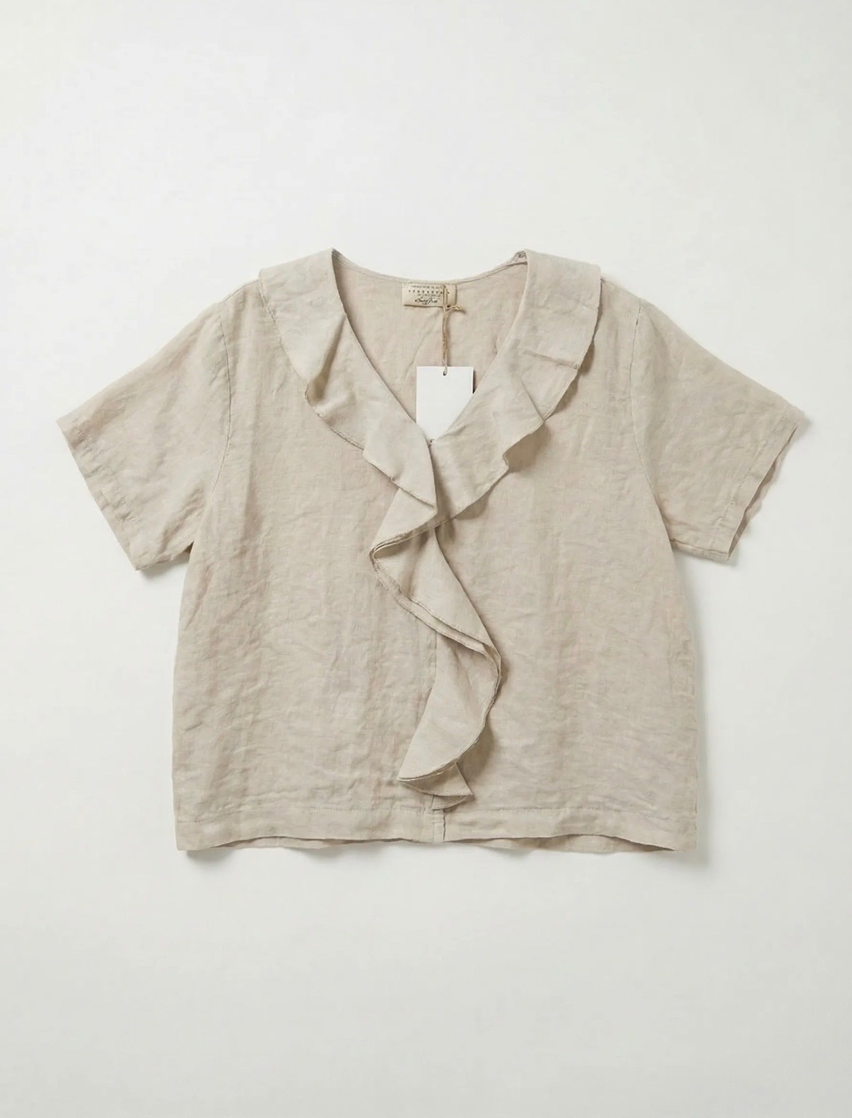 FROCKS Linen Ruffle Blouse Chalk