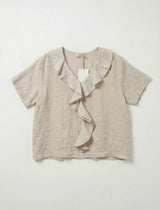 FROCKS Linen Ruffle Blouse Chalk