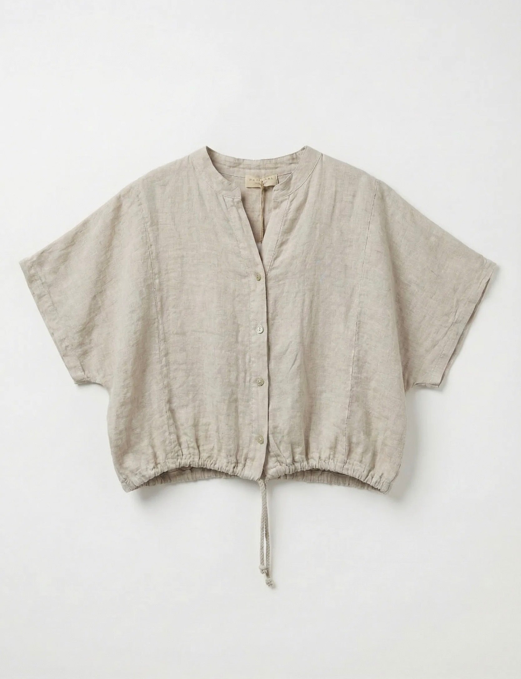 FROCKS SS Tie Linen Blouse Chalk