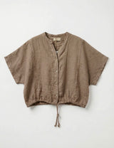 FROCKS SS Tie Linen Blouse Sesame