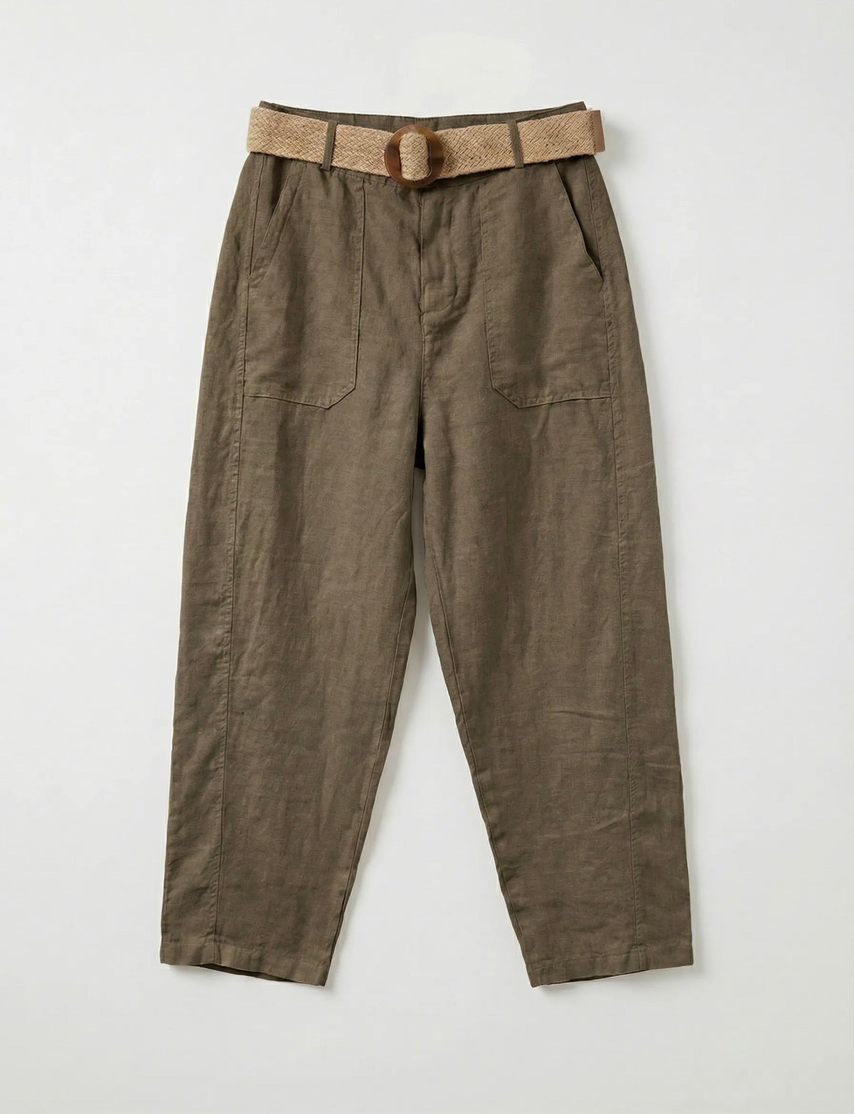FROCKS Barrel Linen Pants Khaki