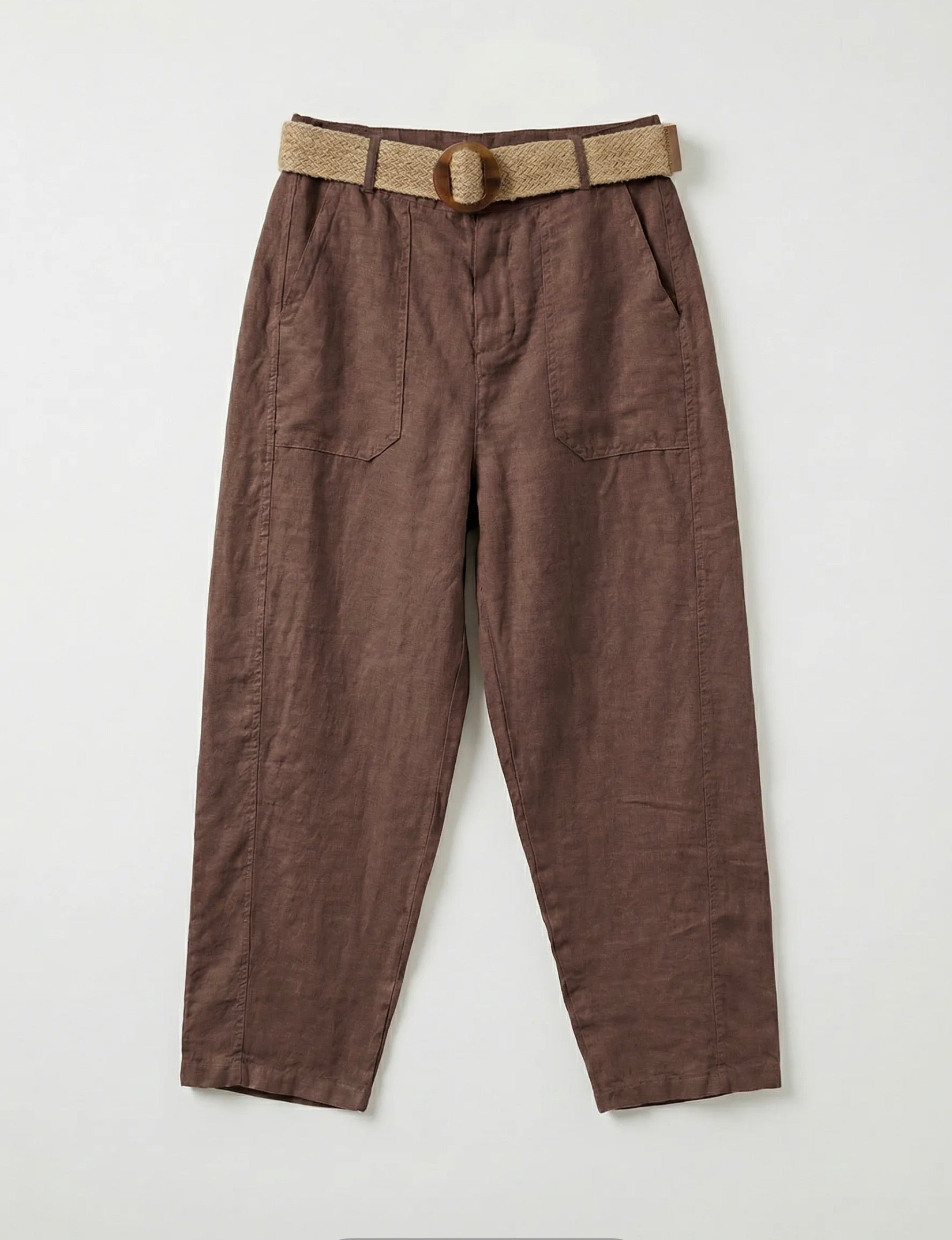 FROCKS Barrel Linen Pants Choco