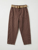 FROCKS Barrel Linen Pants Choco