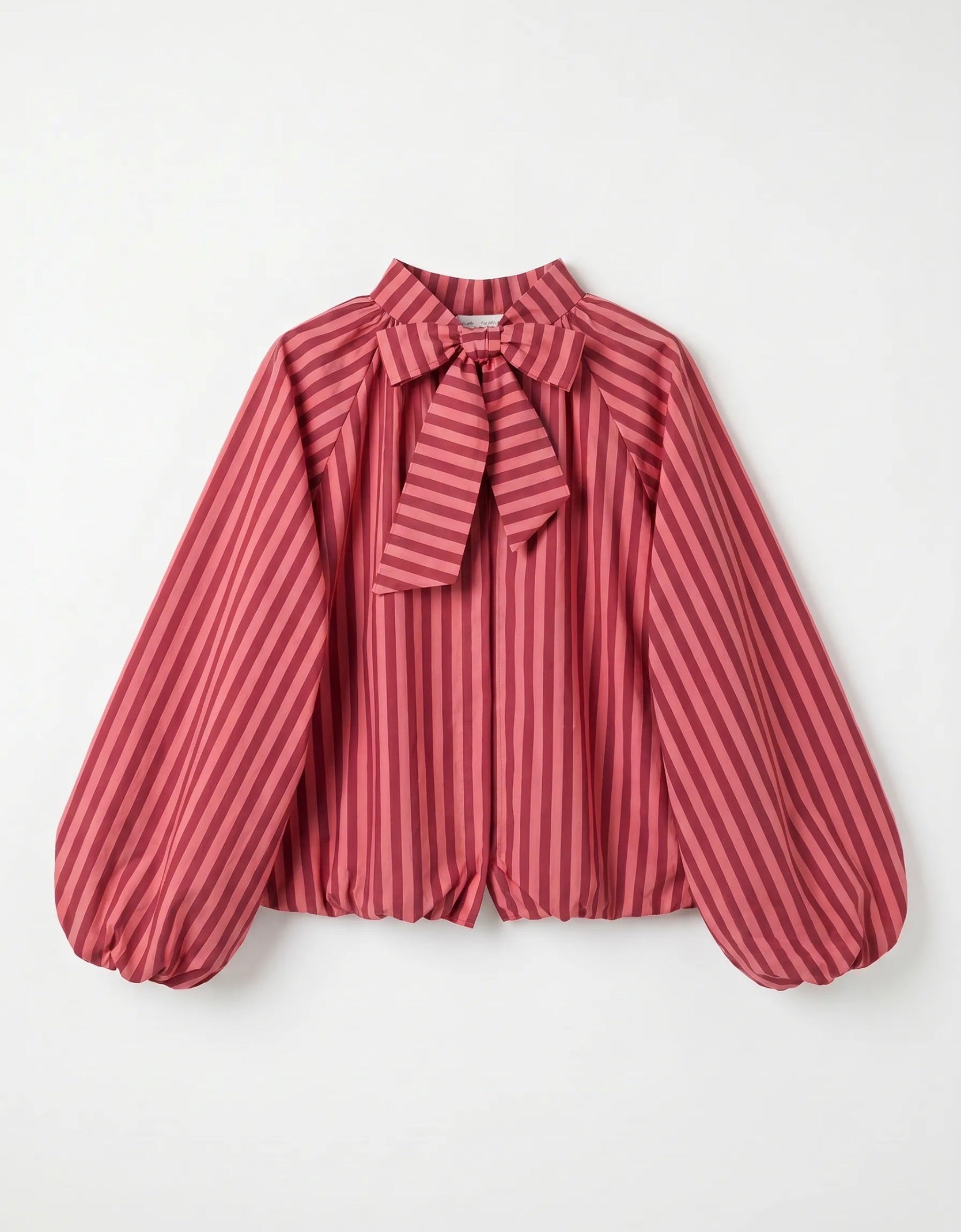 FROCKS Stripe Puff Sleeve Blouse Red / Coral