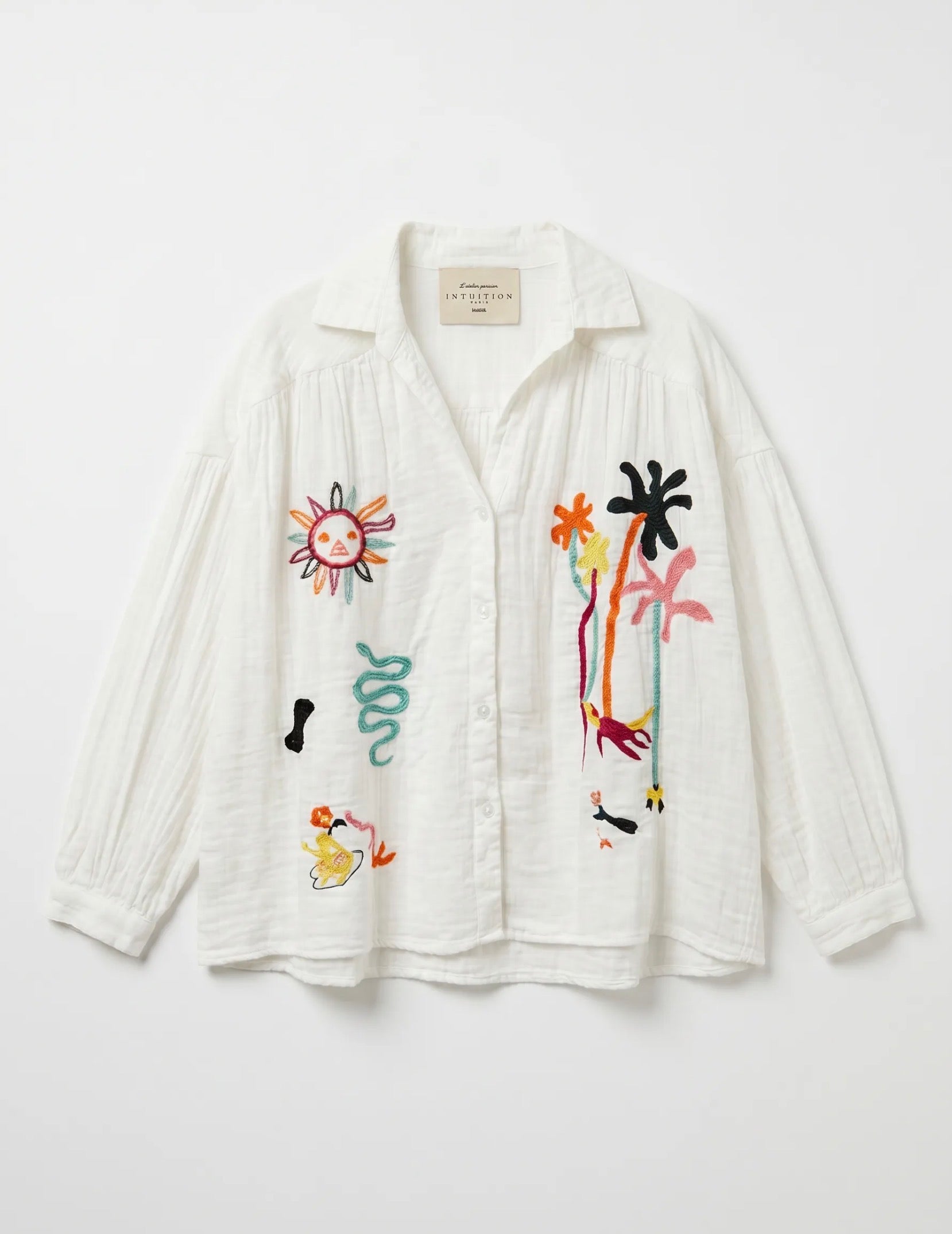 FROCKS Embroidered Cotton Shirt White