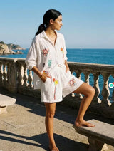 FROCKS Embroidered Cotton Shirt Pink