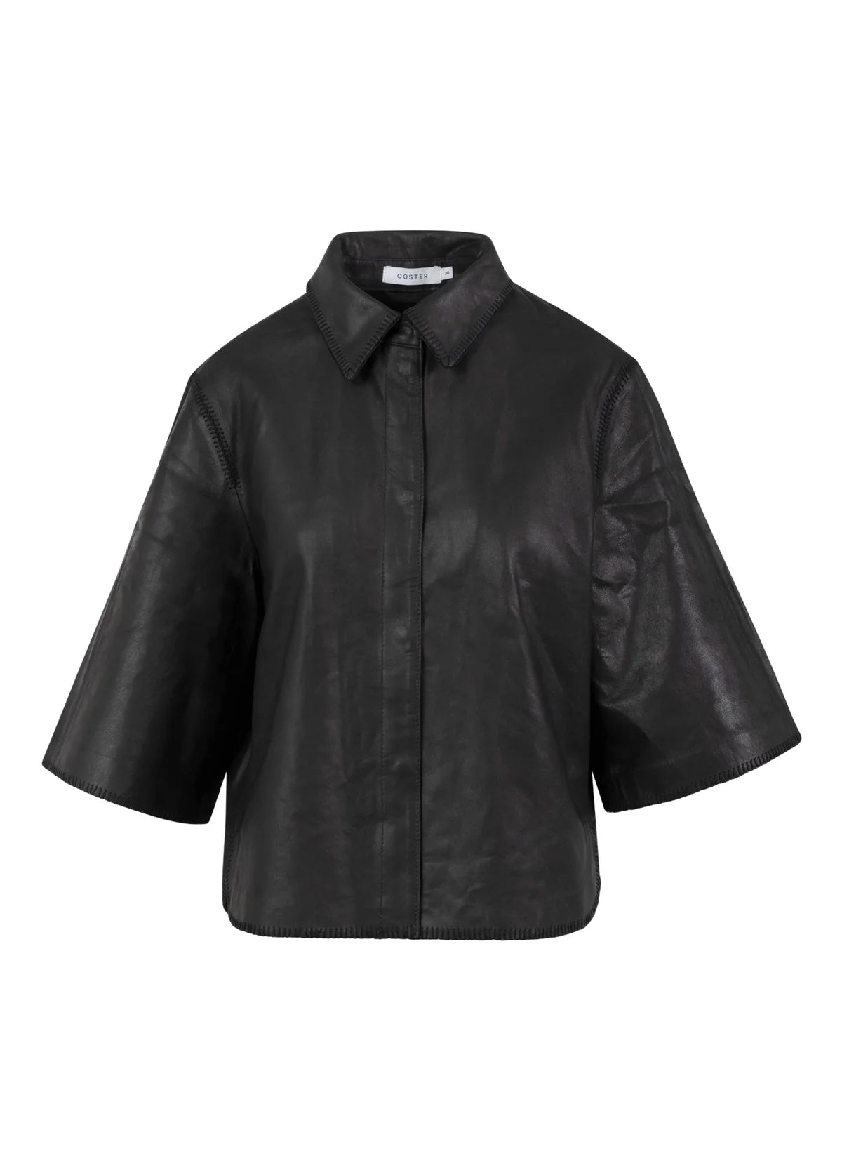 Coster Copenhagen Leather Overshirt Black