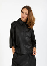 Coster Copenhagen Leather Overshirt Black