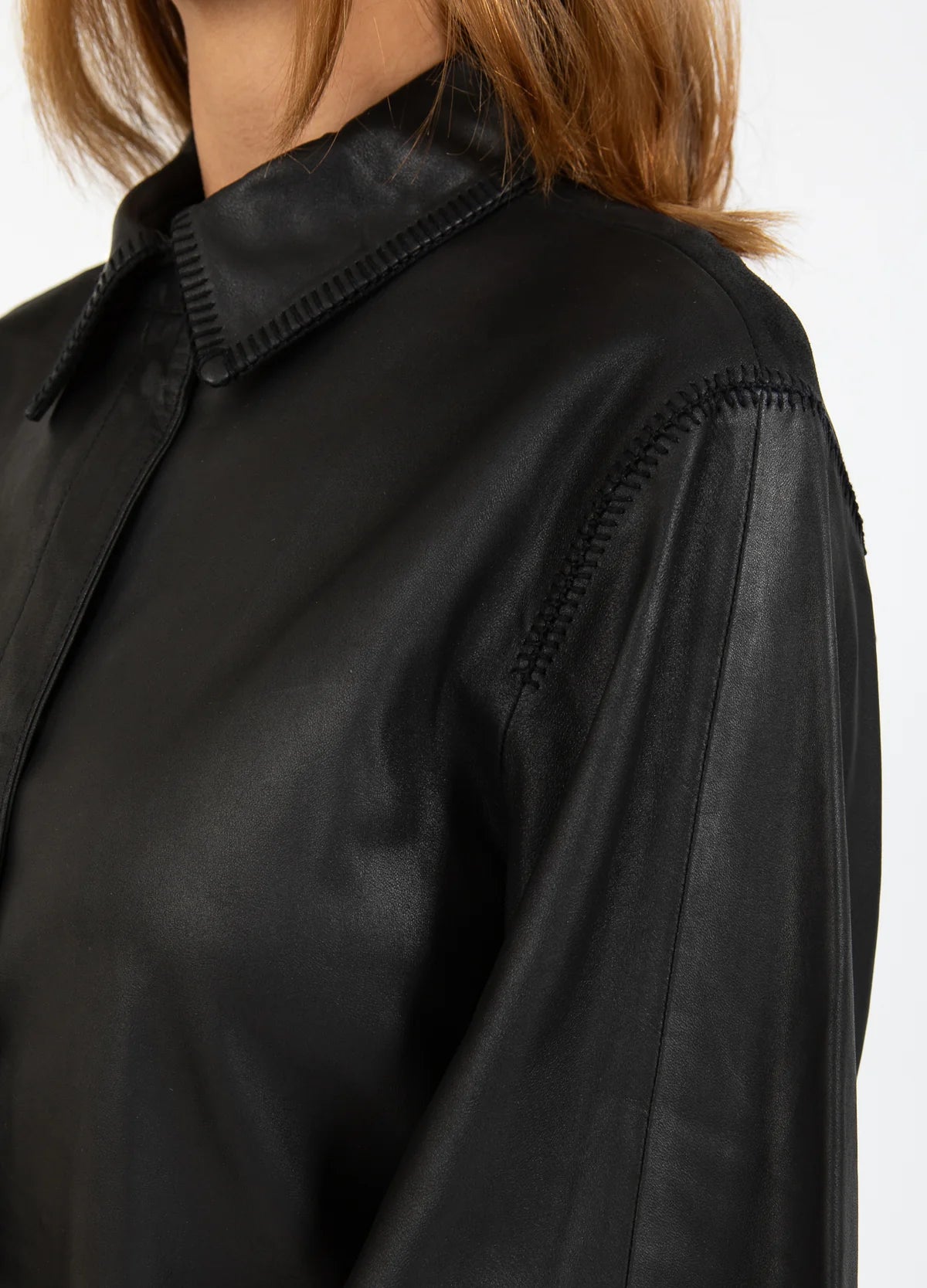 Coster Copenhagen Leather Overshirt Black