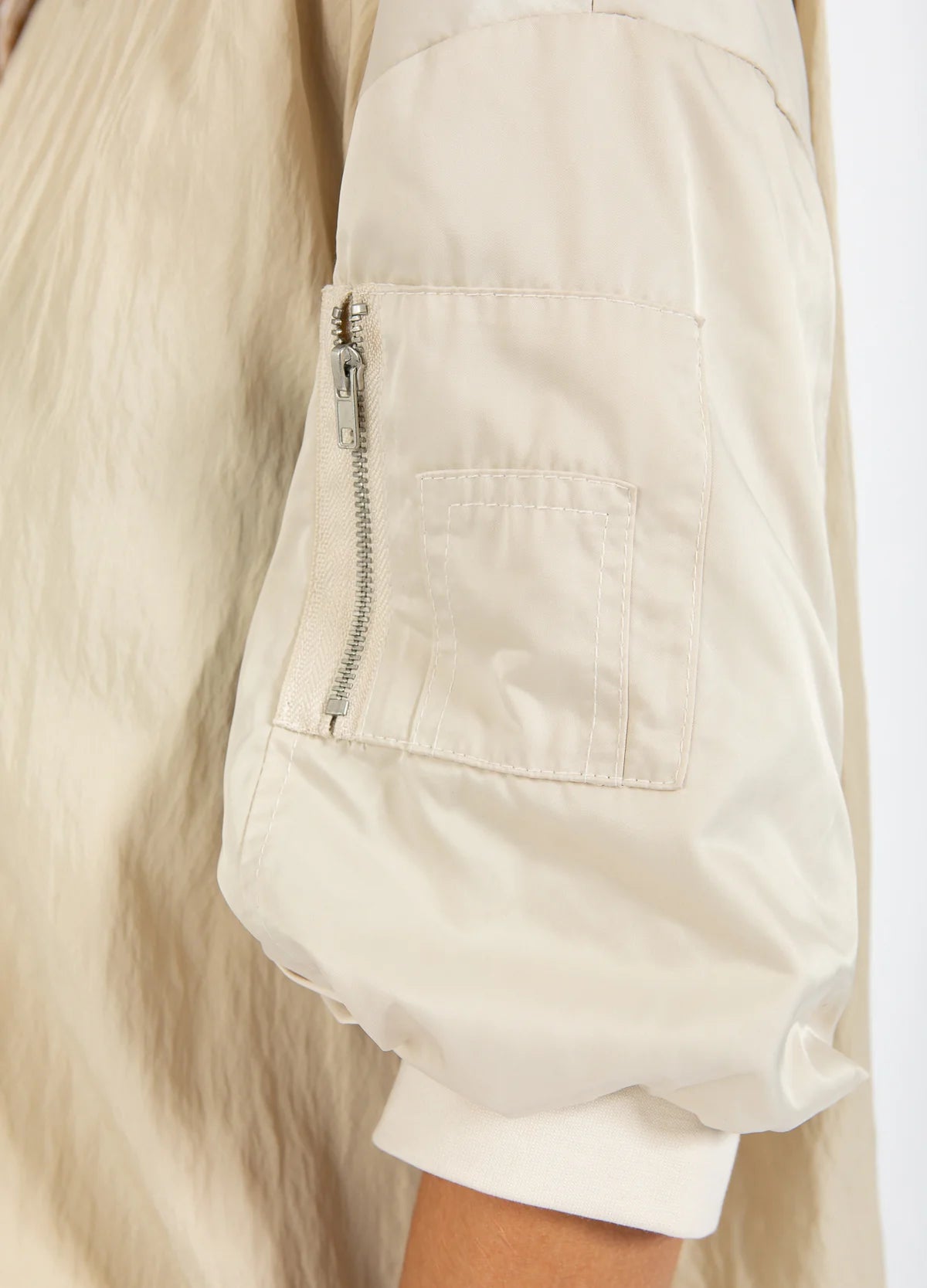 Coster Copenhagen Nylon Top with Bomber Sleeves Desert Sand