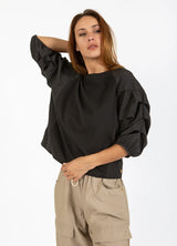 Coster Copenhagen Blouse with Puffy Sleeves Black