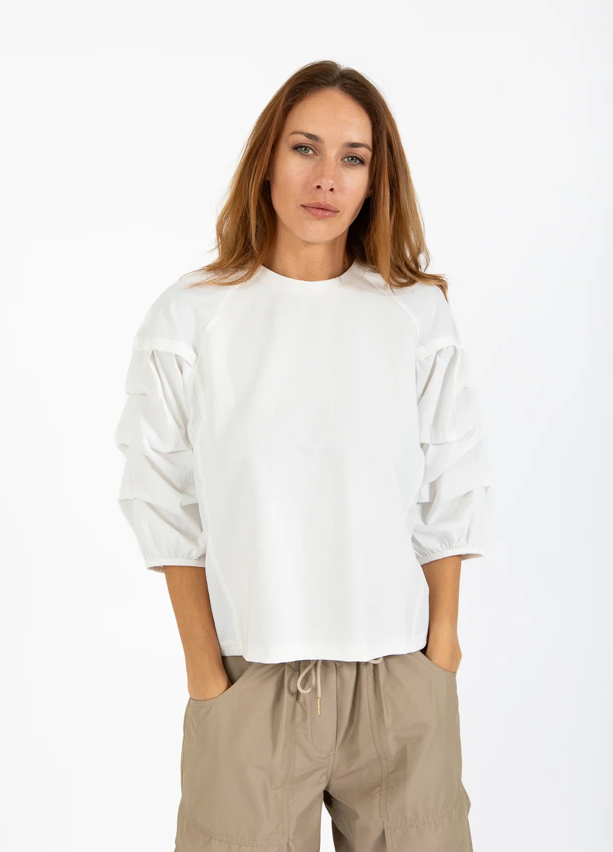 Coster Copenhagen Blouse with Puffy Sleeves Off White